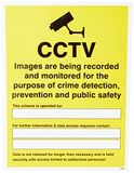 CCTV-beelden die worden opgenomen en gecontroleerd met het oog op misdaad - beveiligde gegevens Rigid PVC Safety Sign