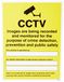 CCTV-beelden die worden opgenomen en gecontroleerd met het oog op misdaad - beveiligde gegevens Rigid PVC Safety Sign