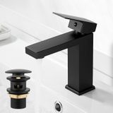 Mitigeur de lavabo noir avec jeu de vidage à clapet