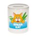 Bellatio Decorations Kinder spaarpot met rode spaar kat opdruk - keramiek - katten spaarpotten