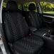 BREMER SITZBEZÜGE Autostoelhoezen, compatibel met Isuzu D-Max 1, set voor bestuurder en passagiers, vanaf 2007-2012, autostoelhoezen, set van 2 stuks, in zwart/witte naad