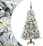 vidaXL Sapin de Noël artificiel articulé avec 150 LED Blanc 150 cm PE et PVC