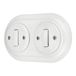 SET Interrupteur encastré, porcelaine, style rétro, 2 pôles, blanc