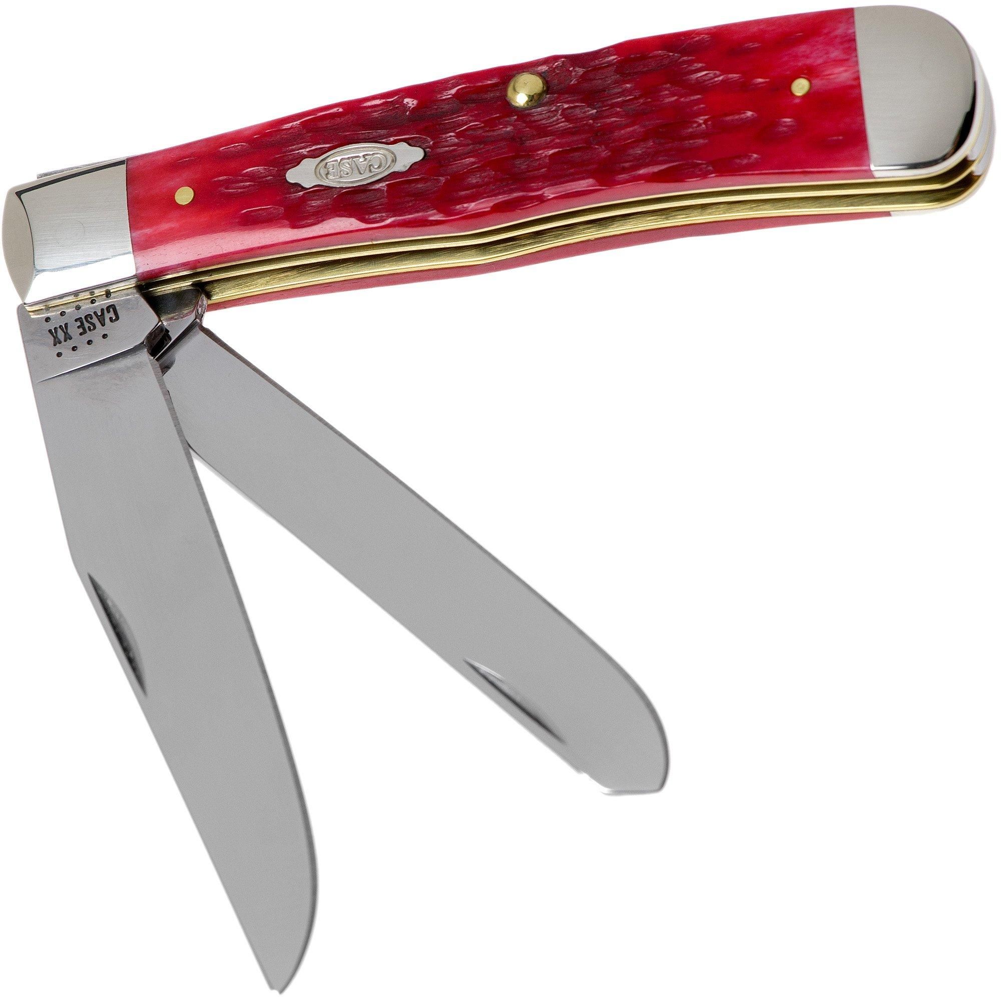 Case Knives Case Trapper Dark Red Bone, Peach Seed Jig, 31950, 6254 CV zakmes