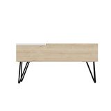 Homemania Koffietafel, melamine spaanplaat, metaal, eiken wit, 80 x 50 x 38,6 cm