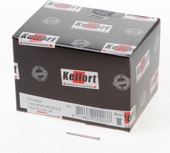 Kelfort Draadnagels RVS A2 verlorenkop 1.8x30mm