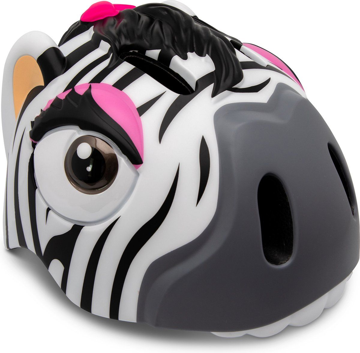 Crazy Safety Kinderfietshelm Zwart/Wit Zebra S (49-55 cm)