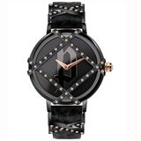 Police Montre femme avec accent strass et bracelet en cuir
