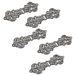 WANDIC Cardigan Clips, 5 paar vintage bloempatroon Cape bevestigingsmiddelen naaien op haken en ogen vest clip mantel sluiting bevestigingsmiddelen voor trui sjaal, zwart nikkel
