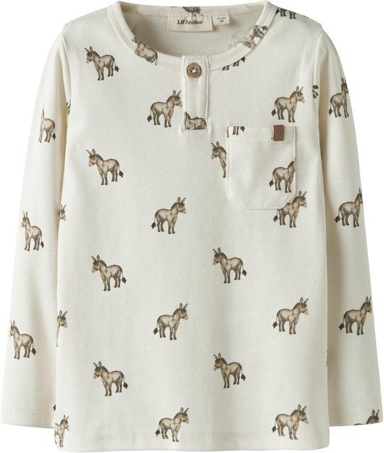 LIL' ATELIER NAME IT - NMMLAYO SIO LS SLIM TOP LIL - Jongens - Blouses - Maat 110 - Wit