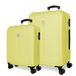 Roll Road Cambodja Kofferset, geel, 55/65 cm, stijf, 6,6 kg, ABS zijdelingse combinatiesluiting, 6,6 kg, 93 l, handbagage, Geel, Eén maat, kofferset