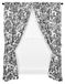 Ellis Curtain Victoria Park Toile 168-inch bij 150 cm op maat gesneden paneel paar met tiebacks, zwart