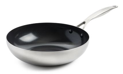 Greenpan Geneva Wok - Wokpan 28 cm - RVS - Keramische anti-aanbaklaag - 3.6 liter