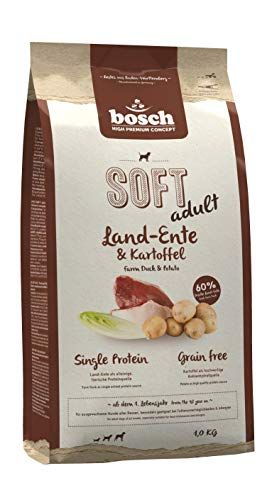 Bosch HPC SOFT Land-eend & aardappel | halfvochtig hondenvoer voor volwassen honden van alle rassen | single proteïne | grain free, 1 x 1 kg