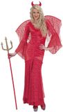 Widmann-WDM72921 Widmann Rode Duivel Kostuum Dames Halloween Kant S