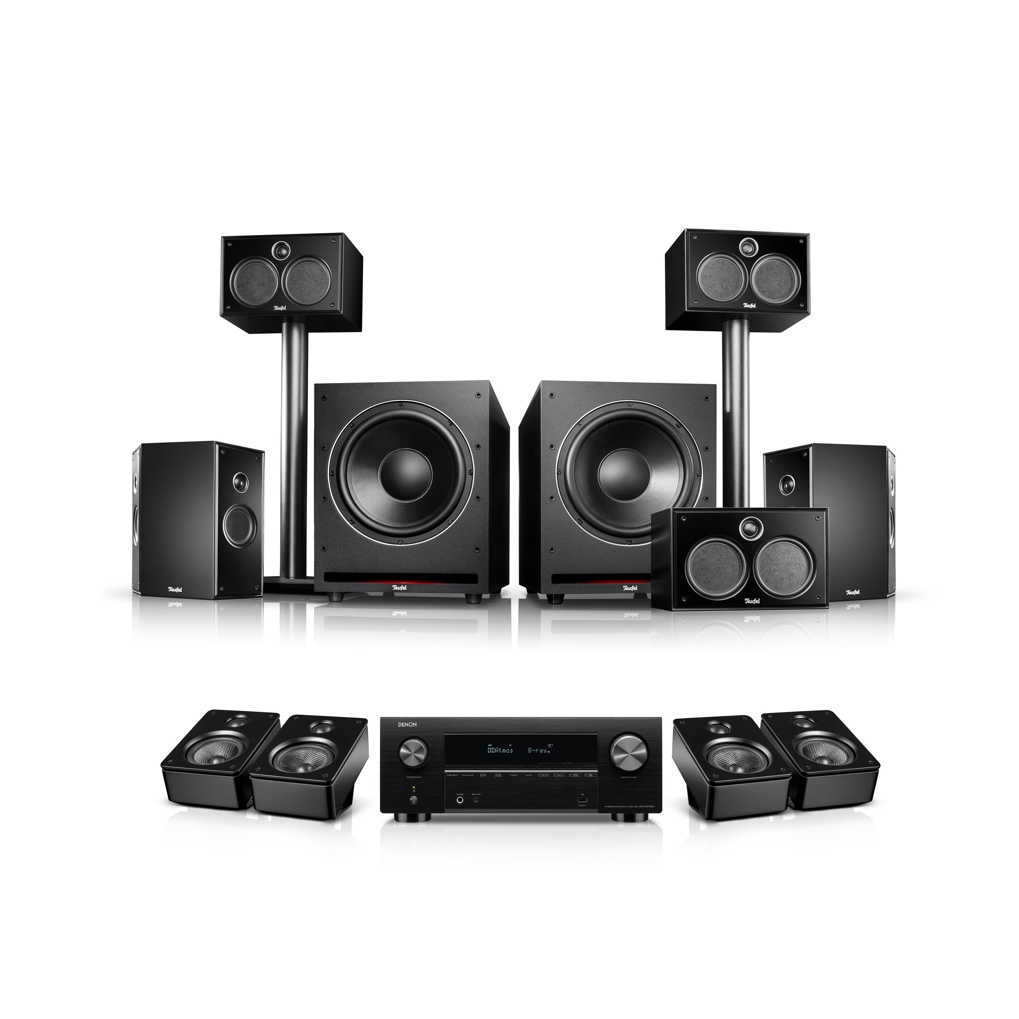 Teufel Denon System 6 THX + Denon X3800H voor Dolby Atmos "5.2.4-Set"