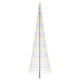 vidaXL LED Kerstboom Ekenas 500 cm 550 LED's Meerkleurig IJzer Zwart