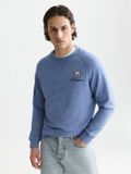Scotch & Soda Heren Tops M Katoen/Polyester Lange Mouw Ronde Hals Ensign Blue Melange