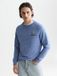 Scotch & Soda Heren Tops M Katoen/Polyester Lange Mouw Ronde Hals Ensign Blue Melange