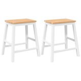 VidaXL Barstoelen 2 stuks massief hout wit