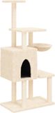 vidaXL Arbre à chat avec poteaux à gratter en sisal 131 cm crème
