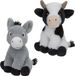 Nature Planet Aps Pluche boerderijdieren knuffels Koe en Ezel van 23 cm