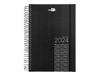 Liderpapel OLBIA Spiraalplanner, 15 x 21 cm, 2024, dagaanzicht, met deksel van polypropyleen, metaal, zwart, 60 g