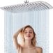 Unyqoos® Douchekop 35 x 22 cm – roestvrij staal, antikalkfunctie, zelfreinigende spuitmonden en tot 30% waterbesparing
