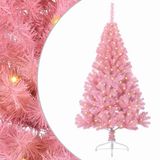 vidaXL Kunststof Voorverlichte Kerstboom met 150 LED Roze 150 cm PVC
