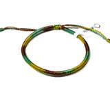 Tibetaanse Wristin Tibetaanse armband verloop groen/goud/bruin