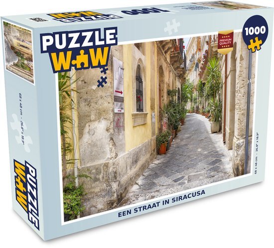 MuchoWow Puzzel Een straat in Siracusa - Legpuzzel - Puzzel 1000 stukjes volwassenen - Sinterklaas cadeautjes - Sinterklaas voor grote kinderen