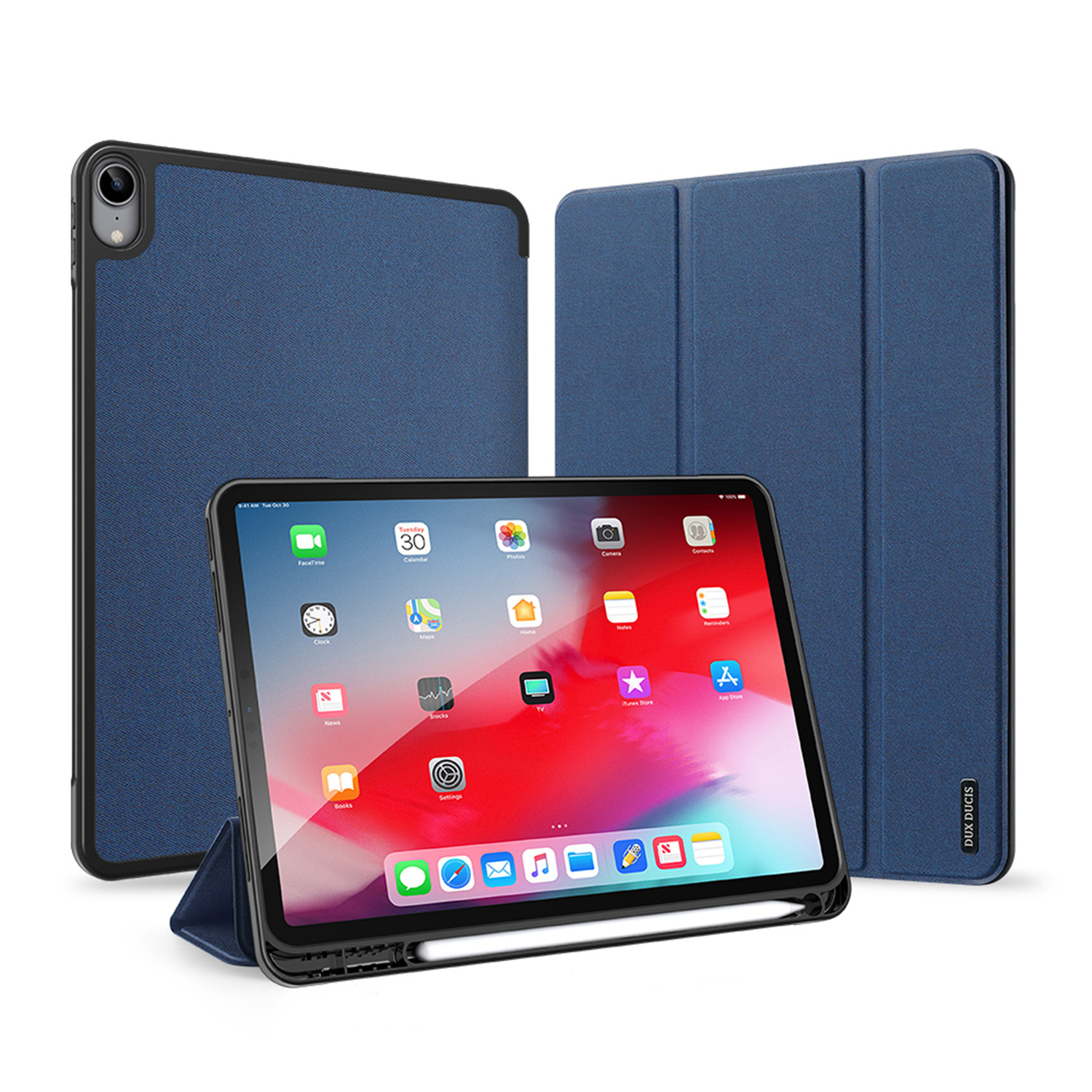 Dux Ducis Domo Bookcase iPad Air (2020) tablethoes - Donkerblauw