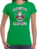 Bellatio Decorations Santas angels Northpole Fout Kerstshirt / Kerst t-shirt groen voor dames - Kerstkleding / Christmas outfit XS
