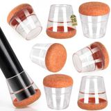 Euqvunn 26PCS transparante stoelpootbeschermer - vilten stoelglijder voor het beschermen van vloeren en het elimineren van lawaai, geschikt voor meubels met een pootdiameter van 15-21 mm