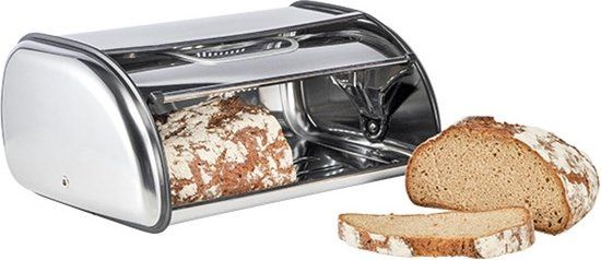 RVS Broodtrommel - 35,5 x 23 x 14,5 cm - Zilver