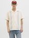 JACK&JONES JORTAVIRA EMB SHIRT SS Heren Overhemd Korte Mouw Katoen Wit Gestreept Loose Fit Casual