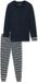 Schiesser Katoenen Dames Pyjama Casual Essentials Lange Mouw Blauw 5XL