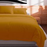 Ibenzoa® Dekbedovertrek 240x220 cm Katoen Mosterdgeel Effen