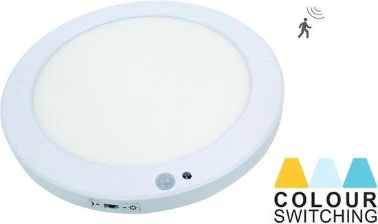 HLT Led Downlight 18 W CCT Switch Wit Opbouw met dag nacht sensor