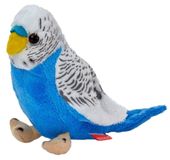 Beppe Peluche perroquet, perruche ondulée, blanc-bleu, 13 cm