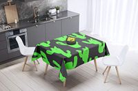 Bonamaison Tafelkleed, Anti-Mold, Sneldrogend, Waterdicht, 100% Polyester Tafellaken, Neon groene rook, 140 x 140 Cm