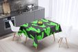 Bonamaison Tafelkleed, Anti-Mold, Sneldrogend, Waterdicht, 100% Polyester Tafellaken, Neon groene rook, 140 x 140 Cm