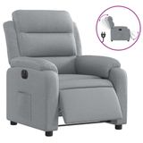 VidaXL Fauteuil elektrisch verstelbaar stof lichtgrijs