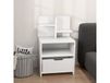 HOMCOM Table de chevet table de nuit avec tiroir, niche et étagères de rangement effet bois 45 x 35 x 73 cm blanc