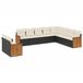 vidaXL Loungeset met Kussens, Poly Rattan, Zwart