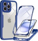 Techsuit Hoesje geschikt voor Apple iPhone 16 Pro - ColorVerse 360 Case met Screenprotector - Blauw