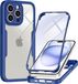 Techsuit Hoesje geschikt voor Apple iPhone 16 Pro - ColorVerse 360 Case met Screenprotector - Blauw