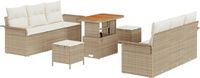 vidaXL Tuinbank Set Beige/Crèmewit