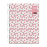Miquelrius - Notitieboek A4, geruit, 5 x 5 mm, hardcover van gelamineerd karton, 80 microgeperforeerde vellen, extra ondoorzichtig papier 90 g/m², metalen spiraal, 4 perforaties voor map, roze