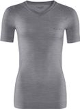 FALKE Wool-Tech Light V Neck Sneldrogend Wol Functioneel Shirt met Korte Mouwen Dames Grijs - Maat XS